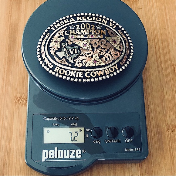 $1,128  2002 Estate Champion Cowboy Buckle  Sterling Silver & 10K Gold Filled - Picture 6 of 9